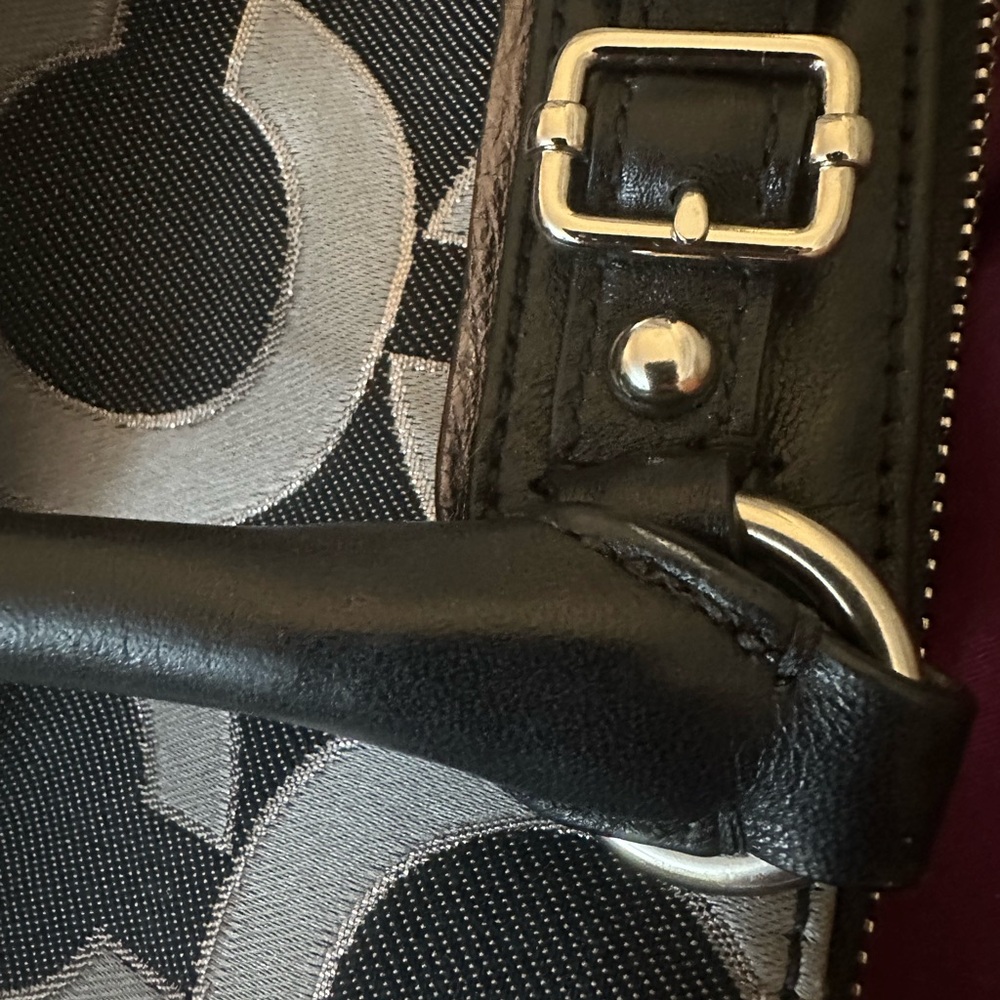Coach 2011 Madison Op Art Bag F18808 in Silver & Black Pink Lining!‎ - Picture 7 of 16